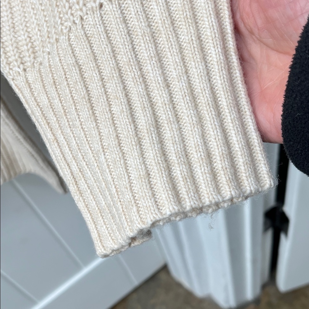 NWOT Express Beige Ribbed Button-Front Women's Cardigan Sweater - Picture 5 of 7